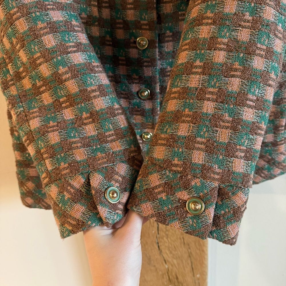 Tuckernuck Neapolitan Tweed Graham Jacket Pink Green Brown Size S - Picture 5 of 12